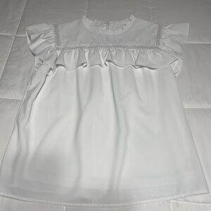 Elegant White Ruffle Blouse